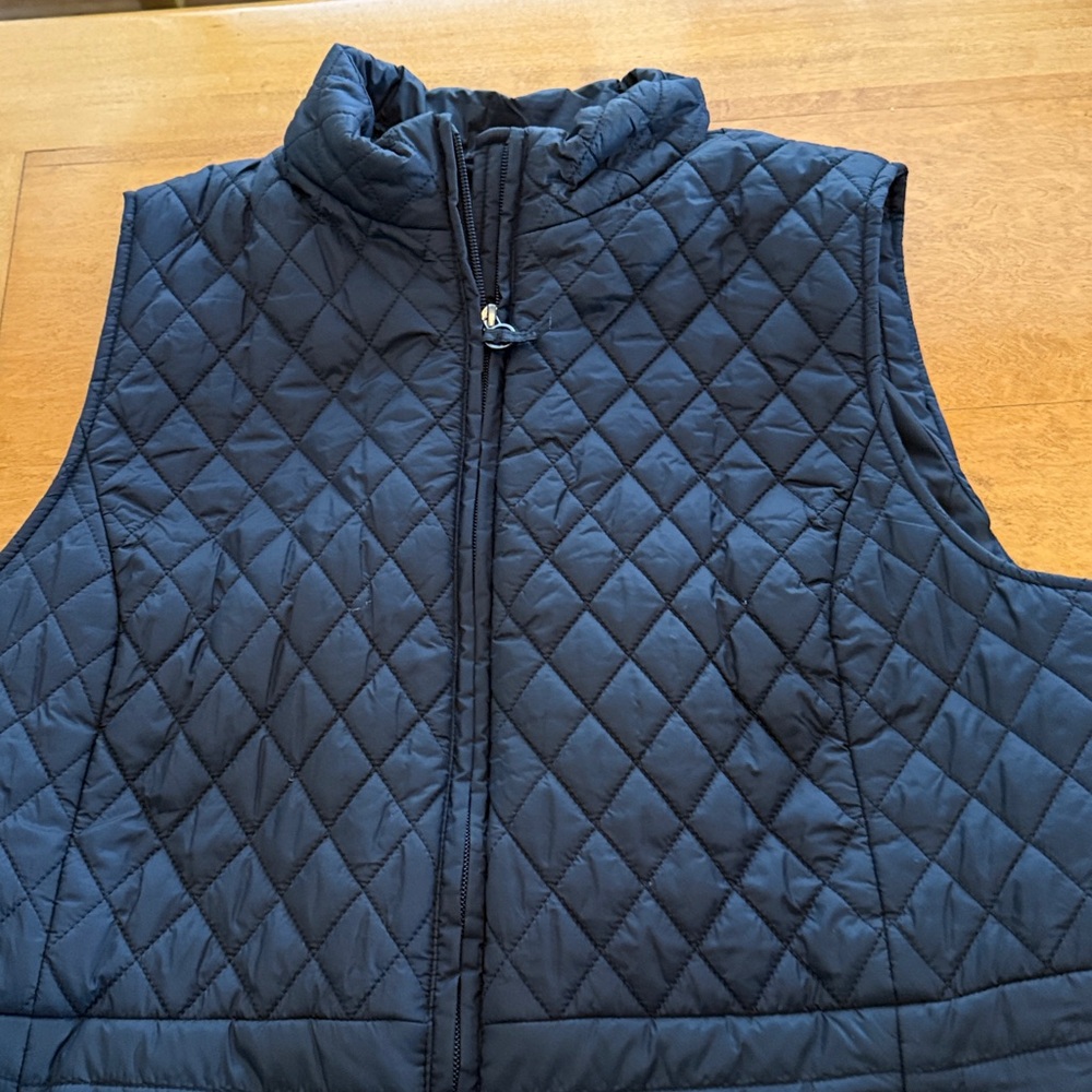 Talbots Dark Quilted Vest SZ XL Black